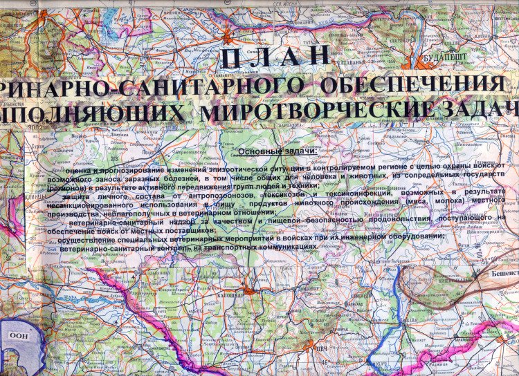Рабочая карта генерал-майор ветеринарной службы В.П. Ветрова. Косово. карта, верх.
