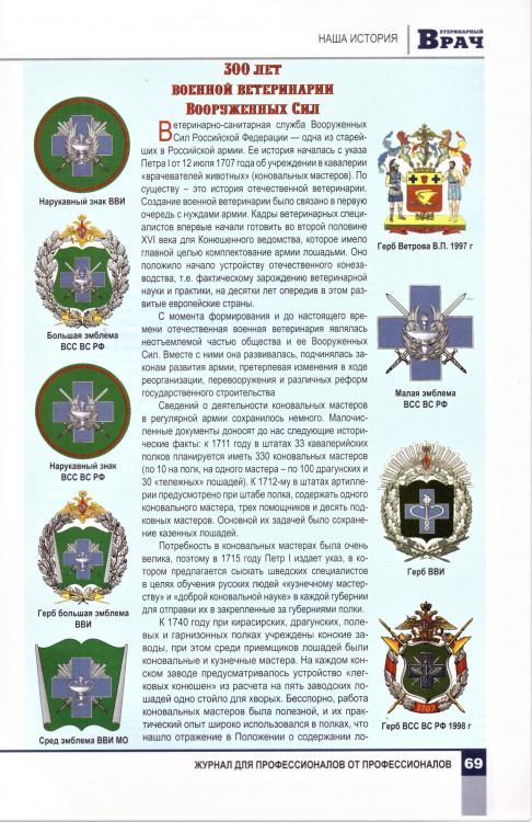Символы ветеринарно-санитарной службы Вооруженных сил