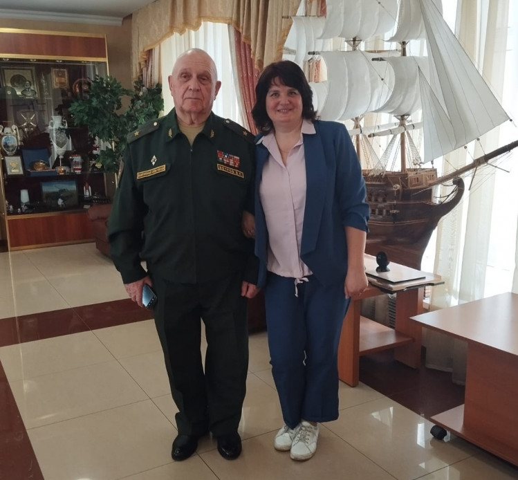 генерал-майор ветеринарной службы В.П. Ветров с коллегой